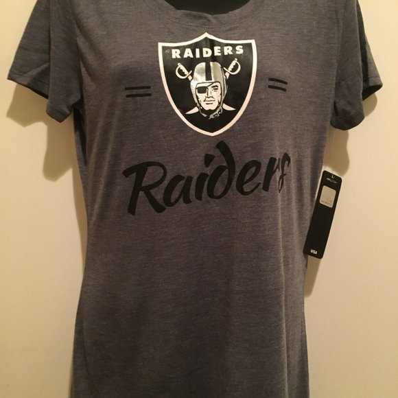 Las Vegas RAIDERS Ladies Principle T-shirt -Gray color screen print Short Sleeve - Picture 4 of 6